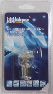 BA15s 21W červená 9LED blistr 